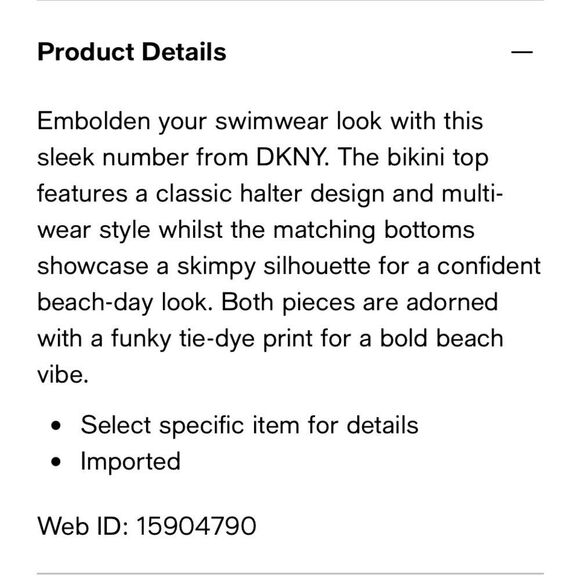 DKNY NWT LADIES BATHING SUIT TIE DYE TRIANGLE BIKINI TOP HALTER DESIGN ONLY - Picture 4 of 8